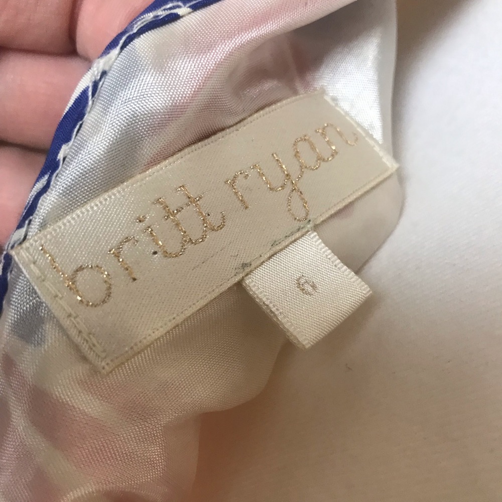 {Britt Ryan} Printed One Shoulder Silk Top Size 6 - Picture 6 of 6